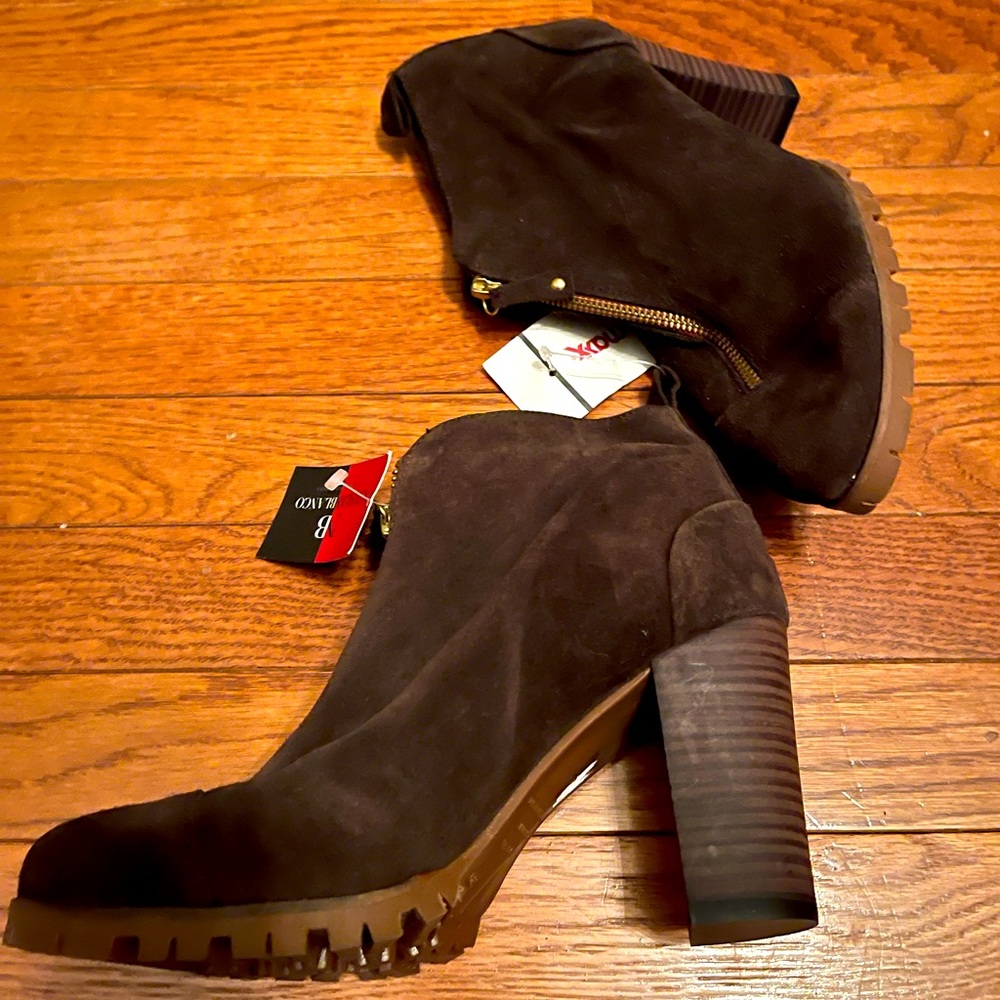 NataliaBlanco Dark Brown Suede Ankle Boot Sz 9